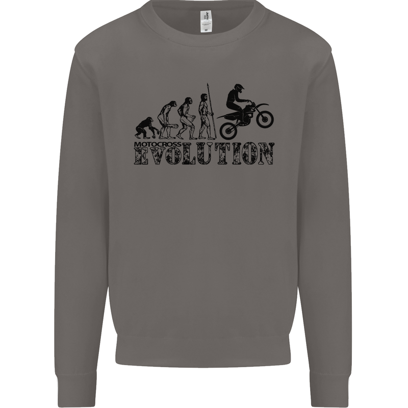 Evolution of Motorcycle Motorbike Biker Mens Sweatshirt Jumper Charcoal