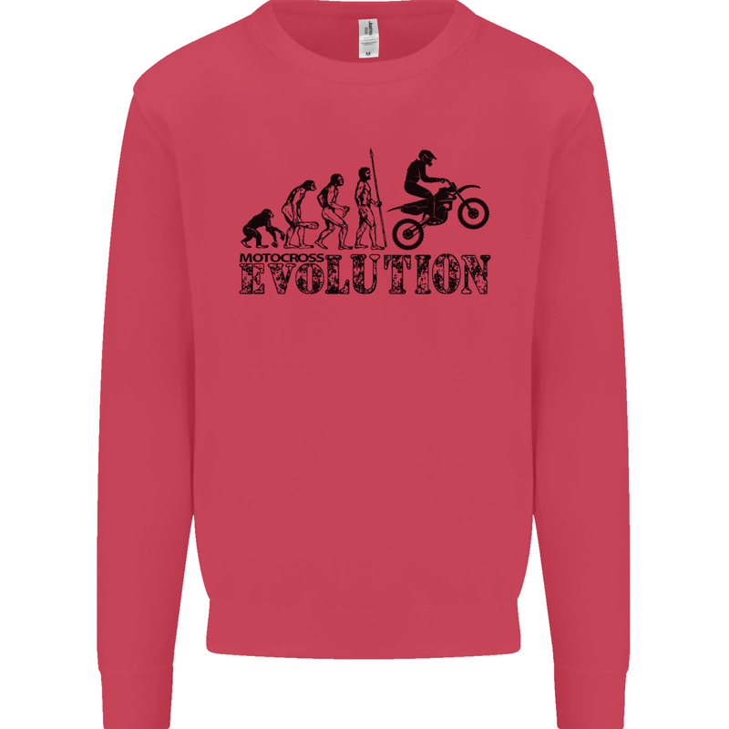 Evolution of Motorcycle Motorbike Biker Mens Sweatshirt Jumper Heliconia