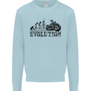 Evolution of Motorcycle Motorbike Biker Mens Sweatshirt Jumper Light Blue