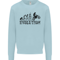 Evolution of Motorcycle Motorbike Biker Mens Sweatshirt Jumper Light Blue