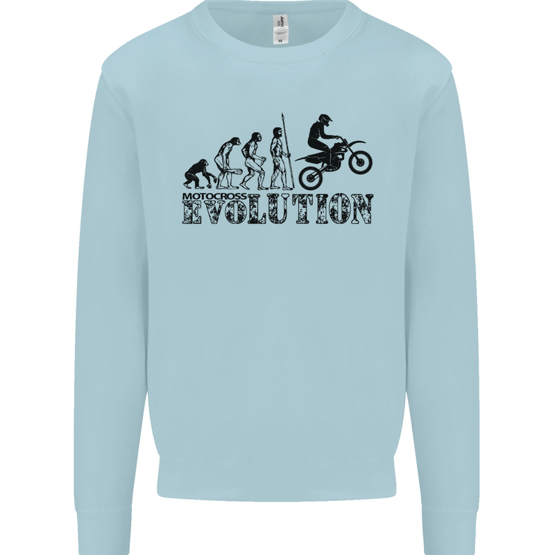 Evolution of Motorcycle Motorbike Biker Mens Sweatshirt Jumper Light Blue