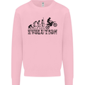 Evolution of Motorcycle Motorbike Biker Mens Sweatshirt Jumper Light Pink