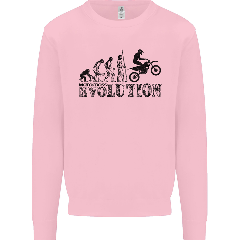 Evolution of Motorcycle Motorbike Biker Mens Sweatshirt Jumper Light Pink