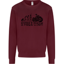 Evolution of Motorcycle Motorbike Biker Mens Sweatshirt Jumper Maroon