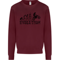 Evolution of Motorcycle Motorbike Biker Mens Sweatshirt Jumper Maroon