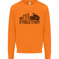 Evolution of Motorcycle Motorbike Biker Mens Sweatshirt Jumper Orange