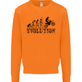 Evolution of Motorcycle Motorbike Biker Mens Sweatshirt Jumper Orange