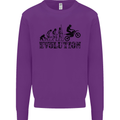 Evolution of Motorcycle Motorbike Biker Mens Sweatshirt Jumper Purple