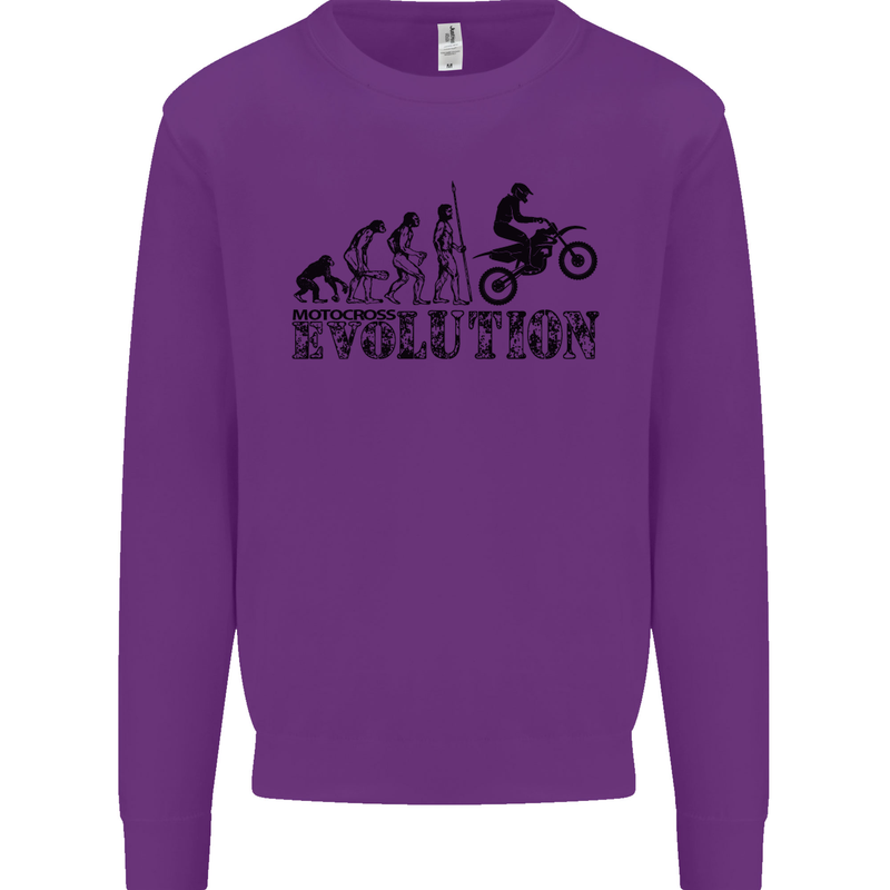 Evolution of Motorcycle Motorbike Biker Mens Sweatshirt Jumper Purple