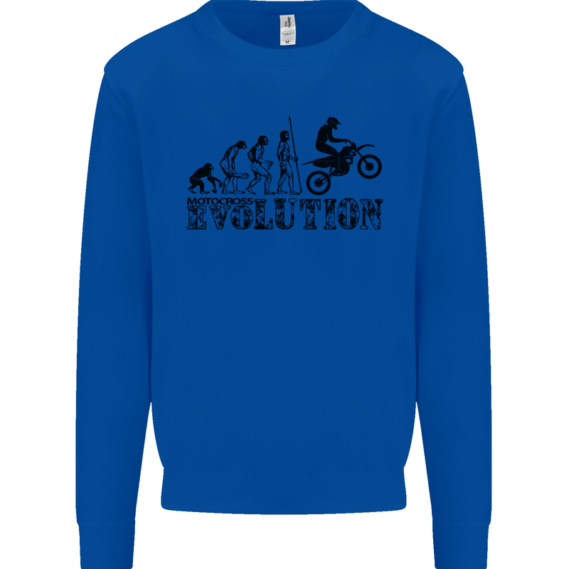 Evolution of Motorcycle Motorbike Biker Mens Sweatshirt Jumper Royal Blue