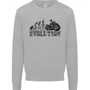 Evolution of Motorcycle Motorbike Biker Mens Sweatshirt Jumper Sports Grey