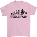 Evolution of Motorcycle Motorbike Biker Mens T-Shirt Cotton Gildan Light Pink