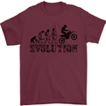 Evolution of Motorcycle Motorbike Biker Mens T-Shirt Cotton Gildan Maroon