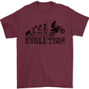 Evolution of Motorcycle Motorbike Biker Mens T-Shirt Cotton Gildan Maroon