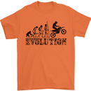 Evolution of Motorcycle Motorbike Biker Mens T-Shirt Cotton Gildan Orange