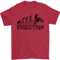 Evolution of Motorcycle Motorbike Biker Mens T-Shirt Cotton Gildan Red