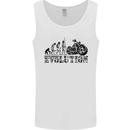 Evolution of Motorcycle Motorbike Biker Mens Vest Tank Top White