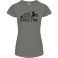 Evolution of Motorcycle Motorbike Biker Womens Petite Cut T-Shirt Charcoal