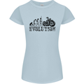 Evolution of Motorcycle Motorbike Biker Womens Petite Cut T-Shirt Light Blue