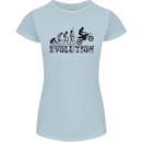 Evolution of Motorcycle Motorbike Biker Womens Petite Cut T-Shirt Light Blue