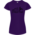 Evolution of Motorcycle Motorbike Biker Womens Petite Cut T-Shirt Purple