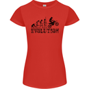 Evolution of Motorcycle Motorbike Biker Womens Petite Cut T-Shirt Red