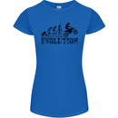 Evolution of Motorcycle Motorbike Biker Womens Petite Cut T-Shirt Royal Blue
