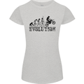Evolution of Motorcycle Motorbike Biker Womens Petite Cut T-Shirt Sports Grey