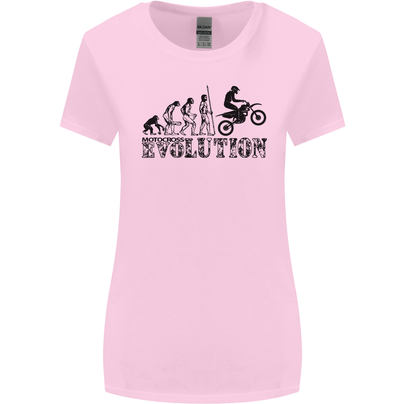 Evolution of Motorcycle Motorbike Biker Womens Wider Cut T-Shirt Light Pink