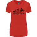 Evolution of Motorcycle Motorbike Biker Womens Wider Cut T-Shirt Red