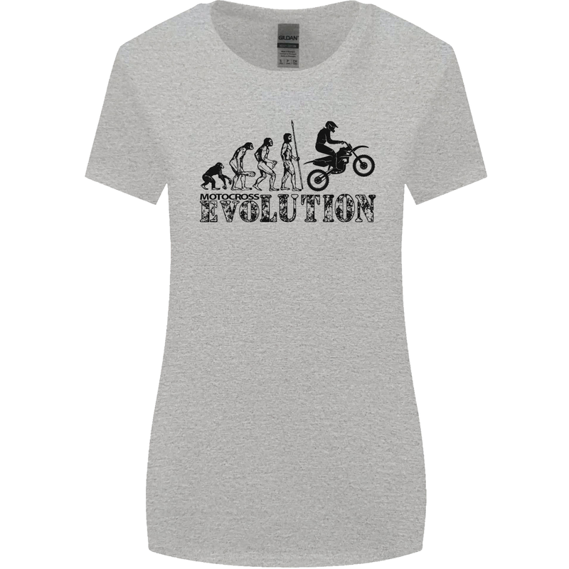 Evolution of Motorcycle Motorbike Biker Womens Wider Cut T-Shirt Sports Grey