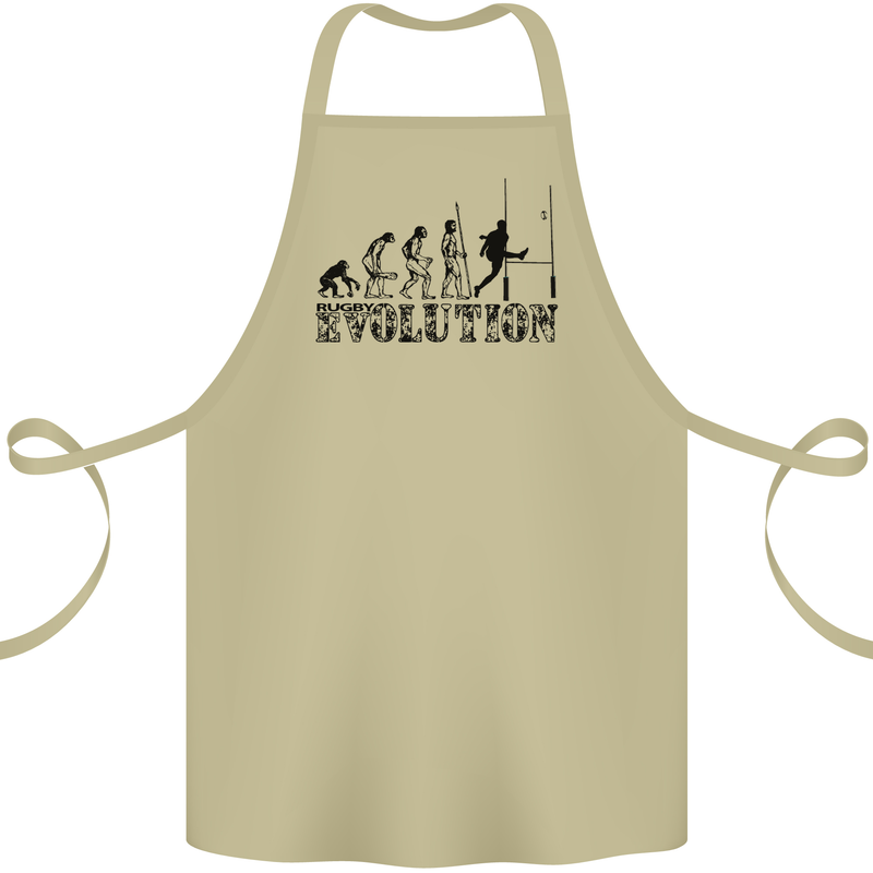 Evolution of Rugby Player Union Funny Cotton Apron 100% Organic Khaki
