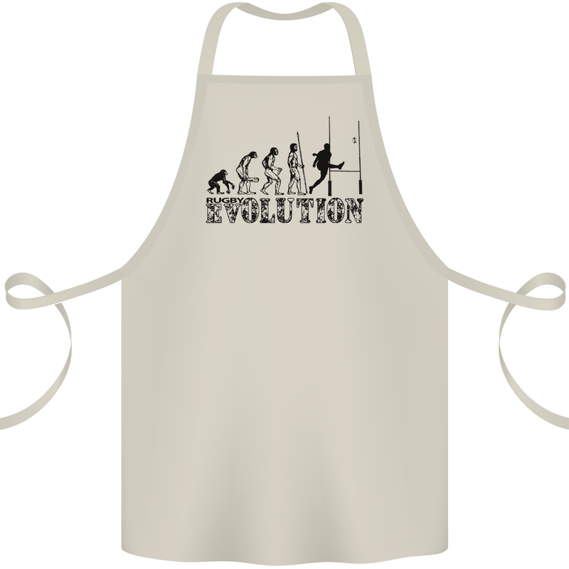 Evolution of Rugby Player Union Funny Cotton Apron 100% Organic Natural