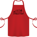 Evolution of Rugby Player Union Funny Cotton Apron 100% Organic Red
