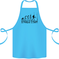 Evolution of Rugby Player Union Funny Cotton Apron 100% Organic Turquoise