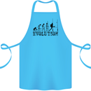Evolution of Rugby Player Union Funny Cotton Apron 100% Organic Turquoise