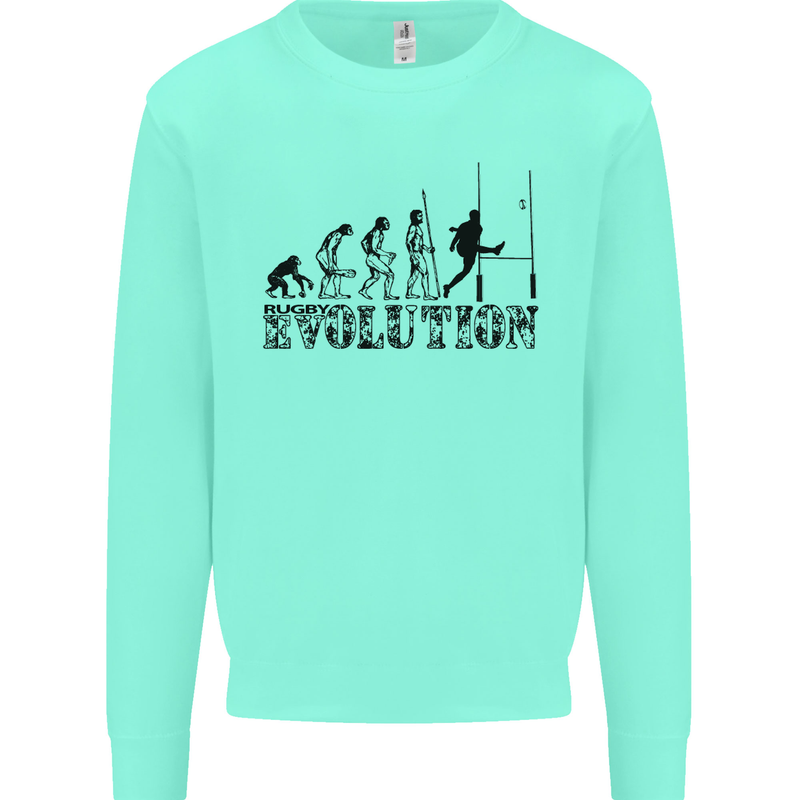 Evolution of Rugby Player Union Funny Kids Sweatshirt Jumper Peppermint