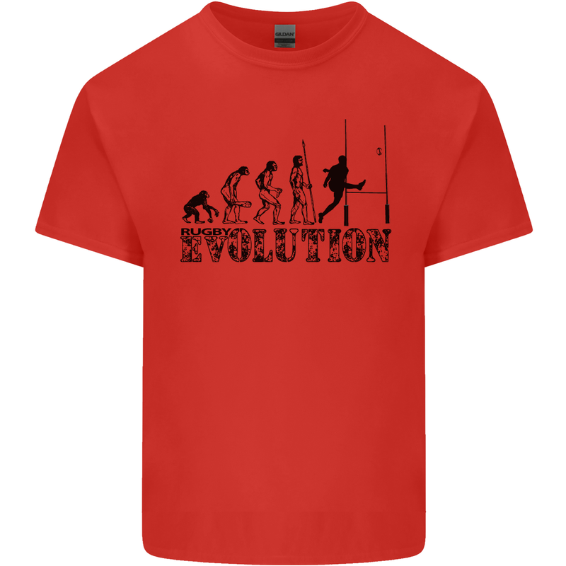Evolution of Rugby Player Union Funny Kids T-Shirt Childrens Red