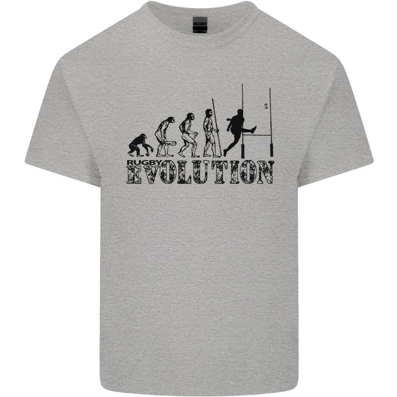 Evolution of Rugby Player Union Funny Kids T-Shirt Childrens Sports Grey