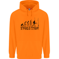 Evolution of Rugby Player Union Funny Mens 80% Cotton Hoodie Orange
