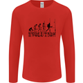 Evolution of Rugby Player Union Funny Mens Long Sleeve T-Shirt Red