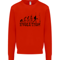 Evolution of Rugby Player Union Funny Mens Sweatshirt Jumper Bright Red