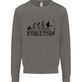 Evolution of Rugby Player Union Funny Mens Sweatshirt Jumper Charcoal