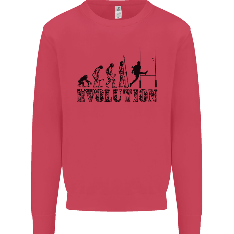 Evolution of Rugby Player Union Funny Mens Sweatshirt Jumper Heliconia
