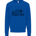 Evolution of Rugby Player Union Funny Mens Sweatshirt Jumper Royal Blue