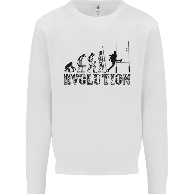Evolution of Rugby Player Union Funny Mens Sweatshirt Jumper White