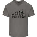 Evolution of Rugby Player Union Funny Mens V-Neck Cotton T-Shirt Charcoal