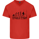 Evolution of Rugby Player Union Funny Mens V-Neck Cotton T-Shirt Red