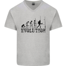 Evolution of Rugby Player Union Funny Mens V-Neck Cotton T-Shirt Sports Grey