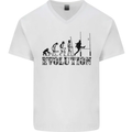 Evolution of Rugby Player Union Funny Mens V-Neck Cotton T-Shirt White
